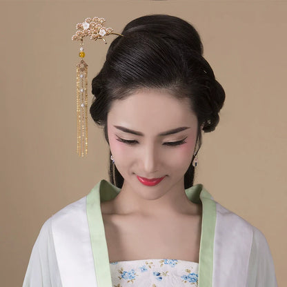 Long Tassels Hair Stick: Cedar