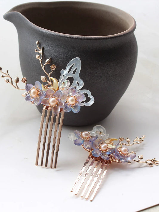 Hair Comb: Butterfly Night