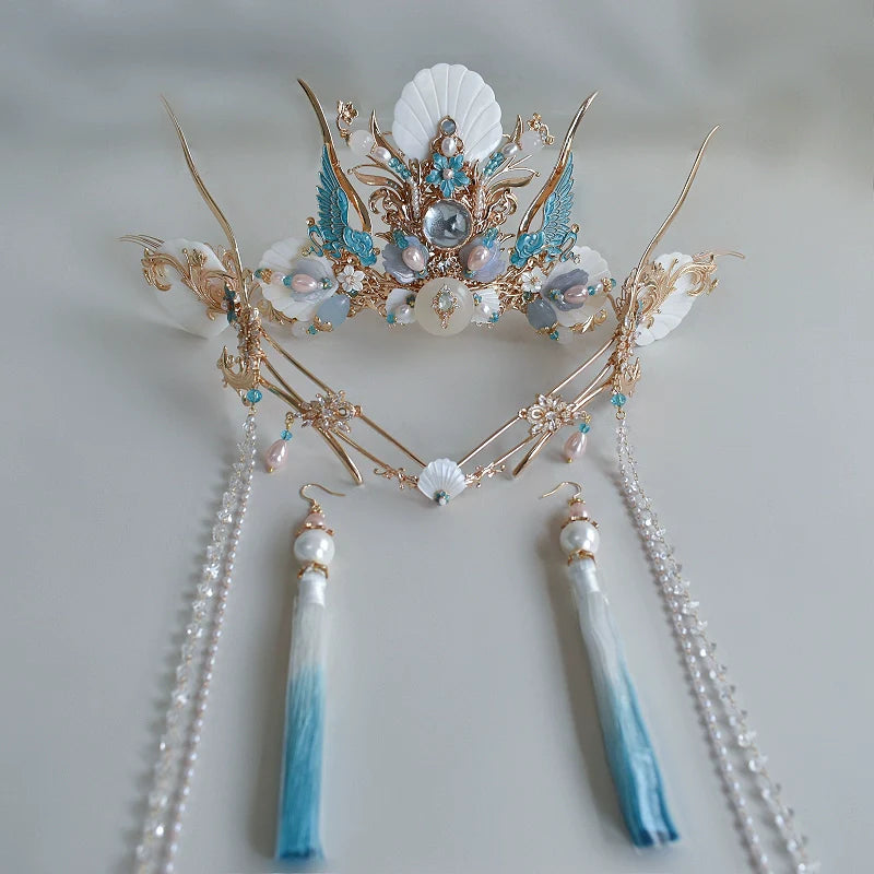 Hanfu Hair Accessories Set: Tidal Sea Spirit