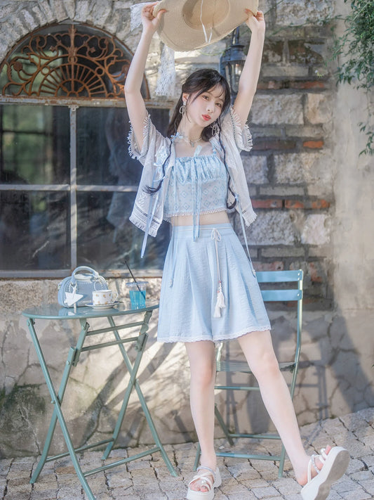 Summer Sea Breeze 夏日海风 - Modern Song Dynasty Hanfu Outfit (Preorder)