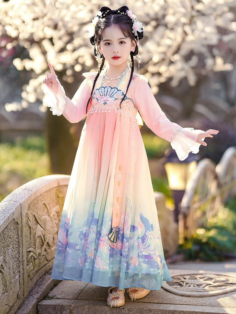 Whale - Tang Dynasty Hanfu Dress for Girls
