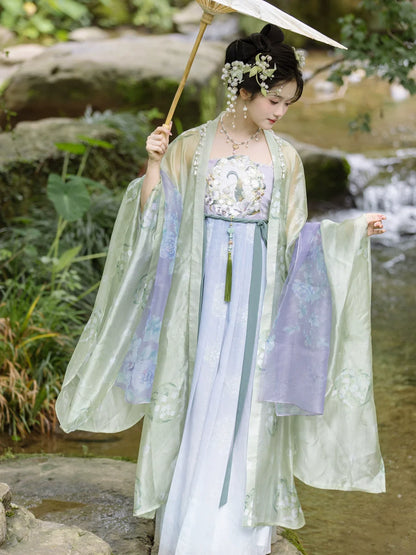 Lily of the Valley 铃兰扇面 - Tang Dynasty Style Hanfu Dress Heziqun