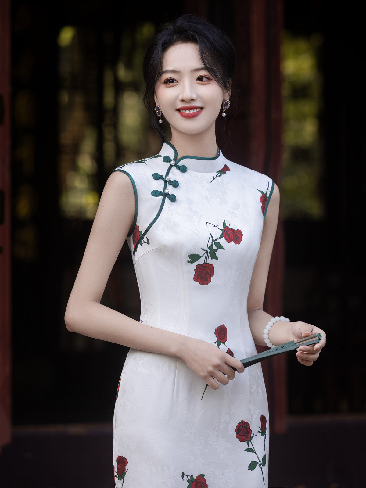 Rose Shadow 玫影 - Sleeveless Midi Cheongsam Dress
