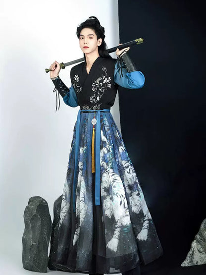 Wei Jin Wuxia Style Qiyao Ruqun - White Tiger 瑶光白虎