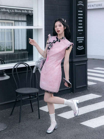Heart Powder 觅心粉黛 - New Chinese Style Cheongsam Dress (Preorder)