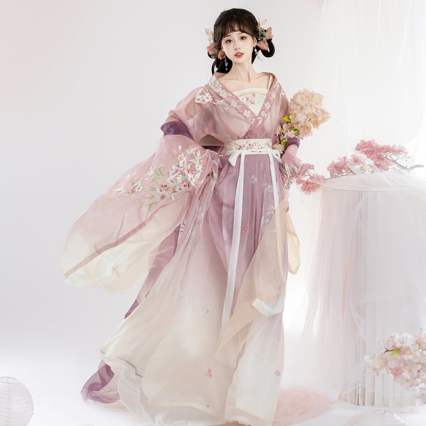 Flower Kite 鸢月 - Wei Jin Style Qiyao Ruqun Spring and Summer Hanfu