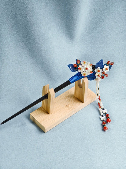 Hair Stick: Sapphire Bloom