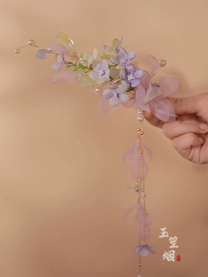 Hair Clips: Purple Blooms
