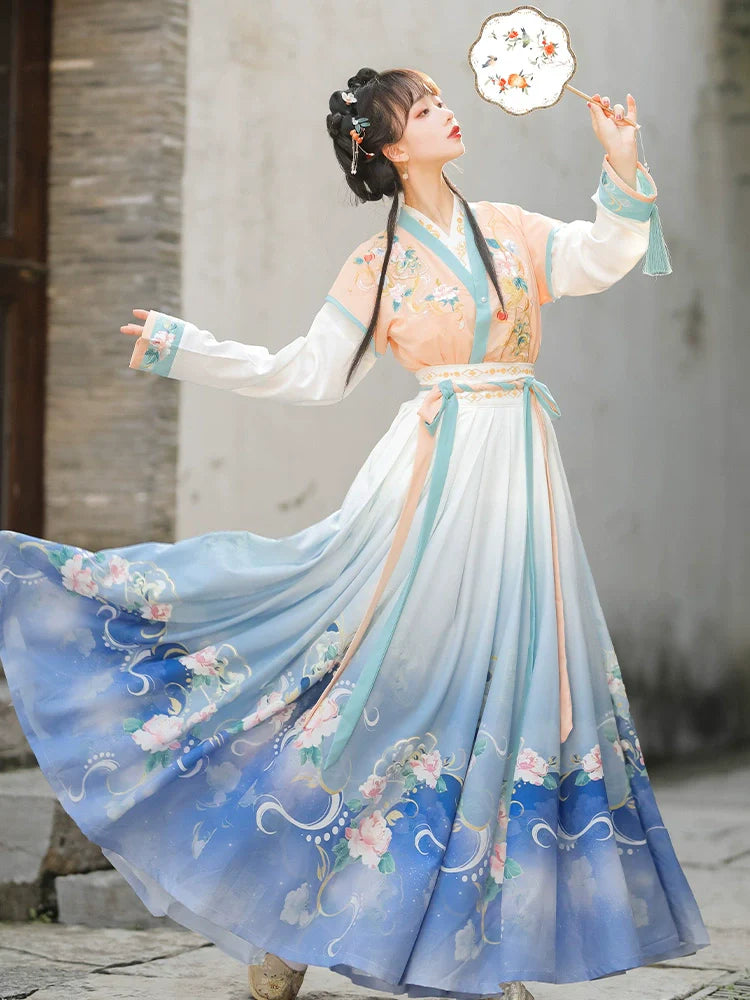 Dark Hibiscus 暗香芙蓉 - Tang Dynasty Style Beizi Qiyao Ruqun