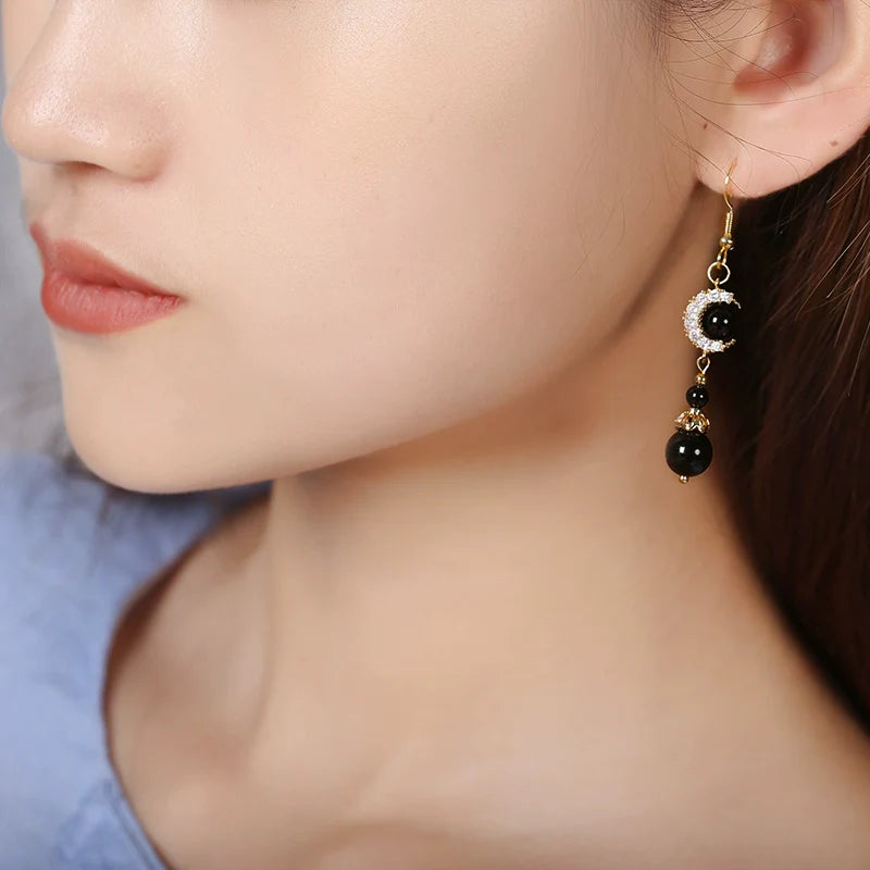Sun and Moon Chinese Style Earrings