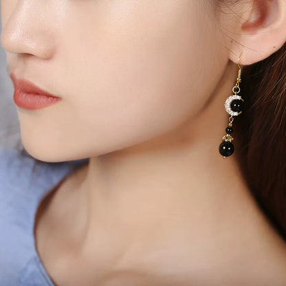 Sun and Moon Chinese Style Earrings