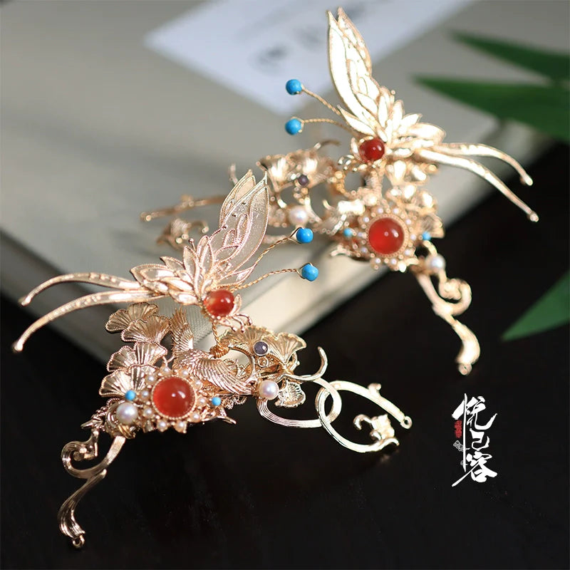 Hair Pin: Crescent Butterfly