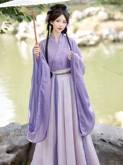 Lilac - Wei Jin Fairy Style Qiyao Ruqun