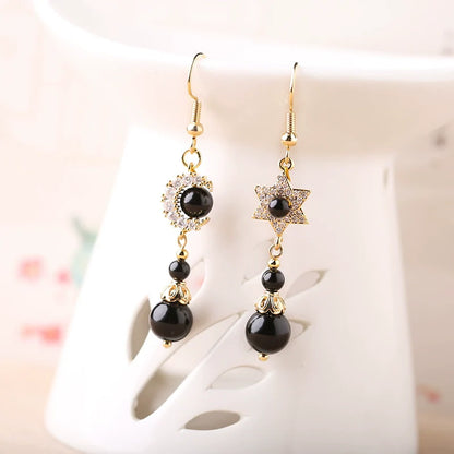 Sun and Moon Chinese Style Earrings
