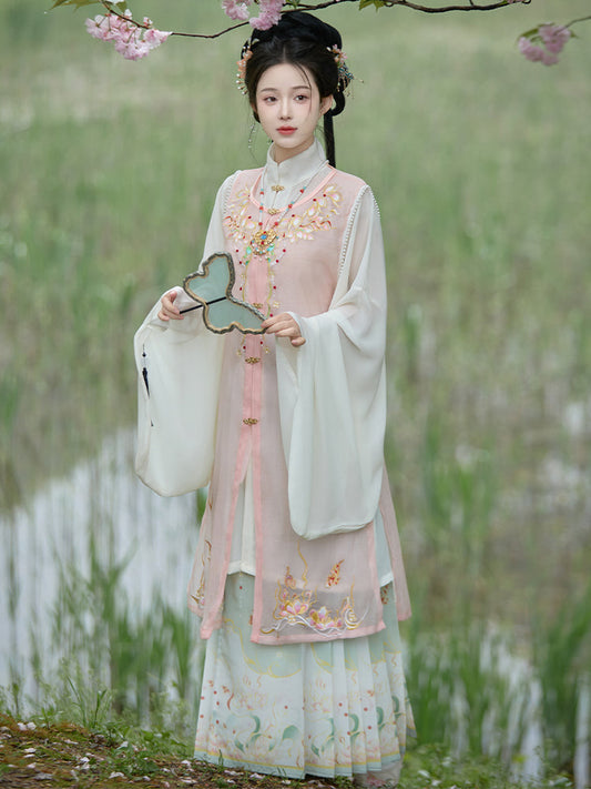 Meaning of Flowers 花间意 - Bijia & Mamianqun Ming Dynasty Hanfu Set