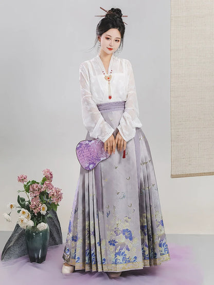 Ming Dynasty Modern Hanfu, Mamianqun, Flower Spirit 花为棂