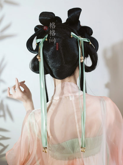 Hair Clips: Mint Peony