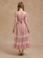 Blush Lace Ribbon Fairytale Dress