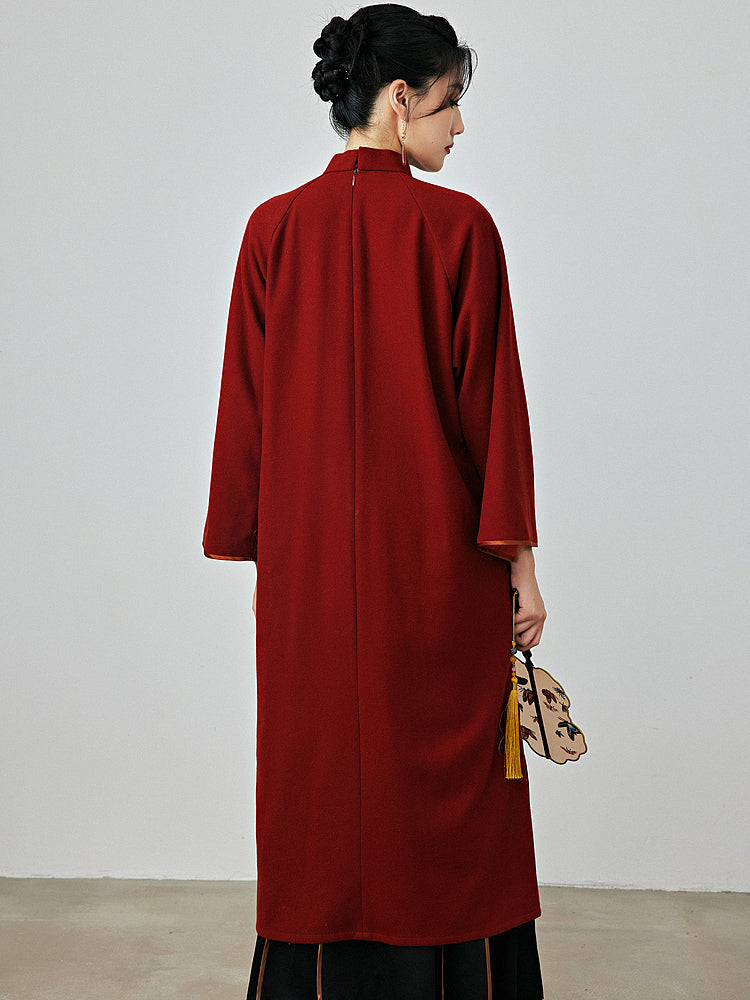 Vintage Phoenix - Wool Cheongsam Dress for Autumn and Winter