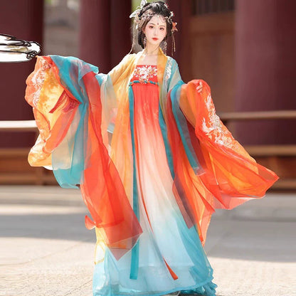Listen to Rain 听雨 - Tang Dynasty Style Hanfu Dress Heziqun