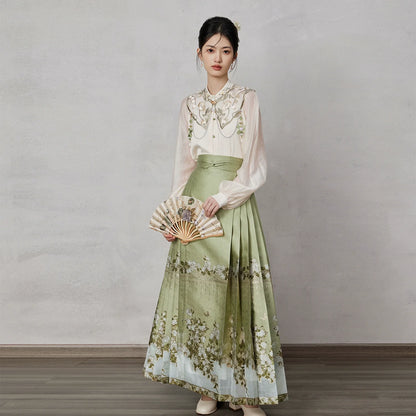 Ming Dynasty Modern Hanfu, Mamianqun, Pear Blossom Song 梨花颂 (Preorder)