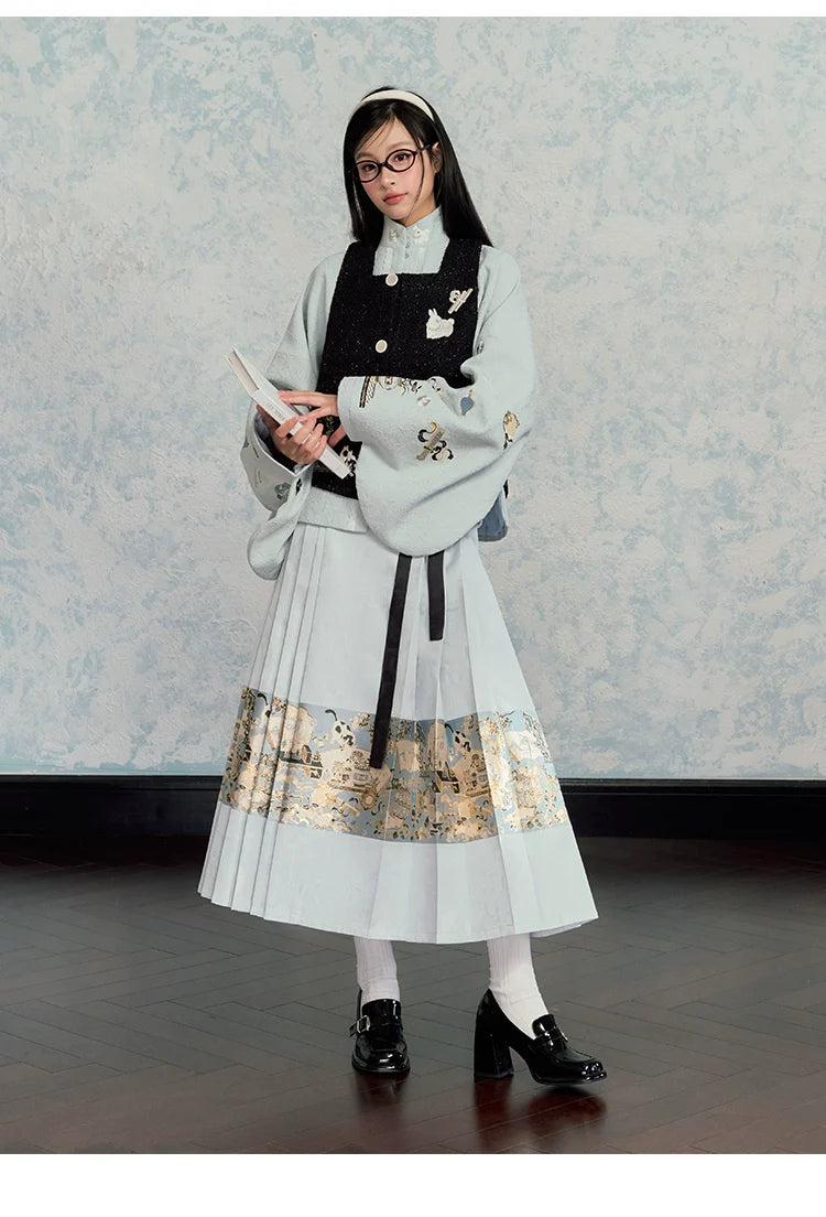 Ming Dynasty Modern Hanfu, Mamianqun, Bogu Cat 博古猫猫 (Preorder)