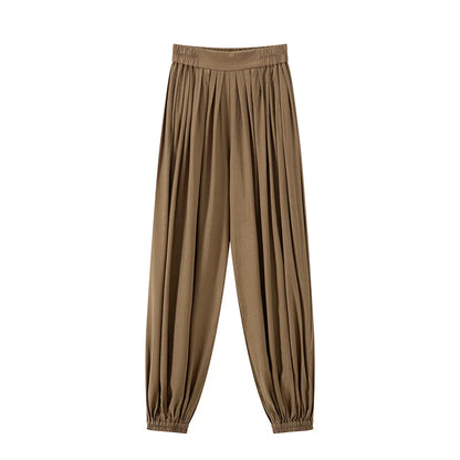 Camel Bells 驼铃 - Tang Dynasty Style Crew Neck Shirt Pleated Bloomers (Preorder)