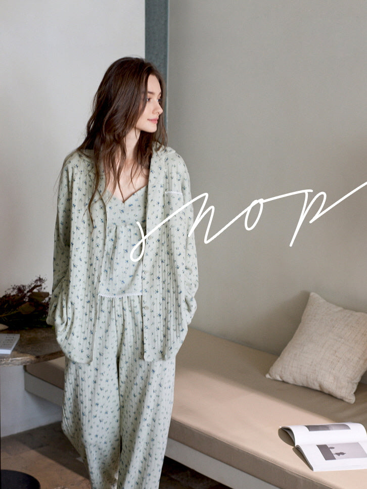 Pastel Floral Cotton Pajama Set