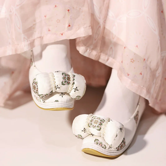 Sarah - Traditional Satin Bow Shoes for Hanfu