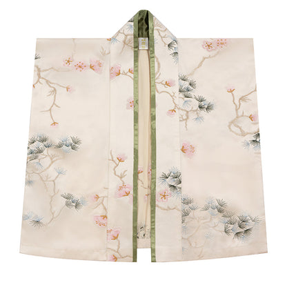 Qiantong 芊桐 - Tang Dynasty Style Beizi Silk and Satin Qiyao Ruqun (Preorder)