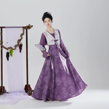 Taro Grape 紫芋葡萄 - Modern Tang Dynasty Hanfu Outfit (Preorder)