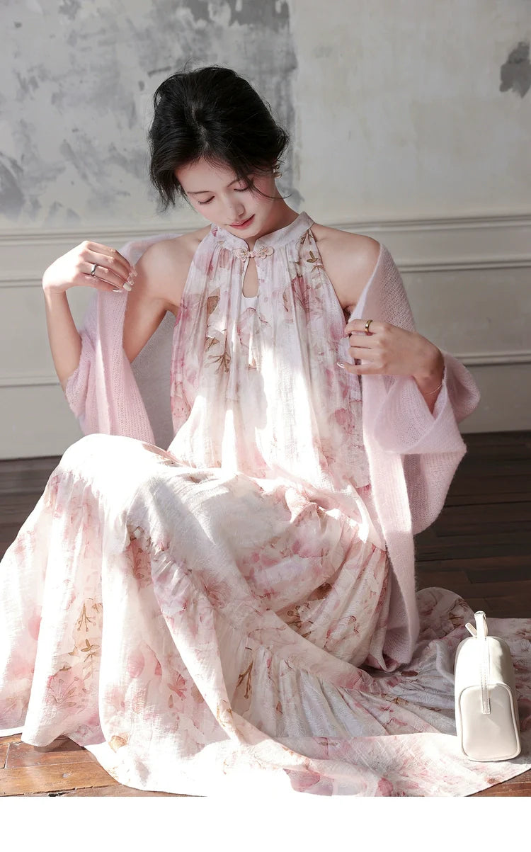Modern Cheongsam: Peaches and Plums