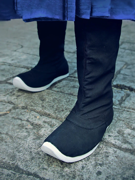Plain Black – Chinese Style Hanfu Boots for Men & Women