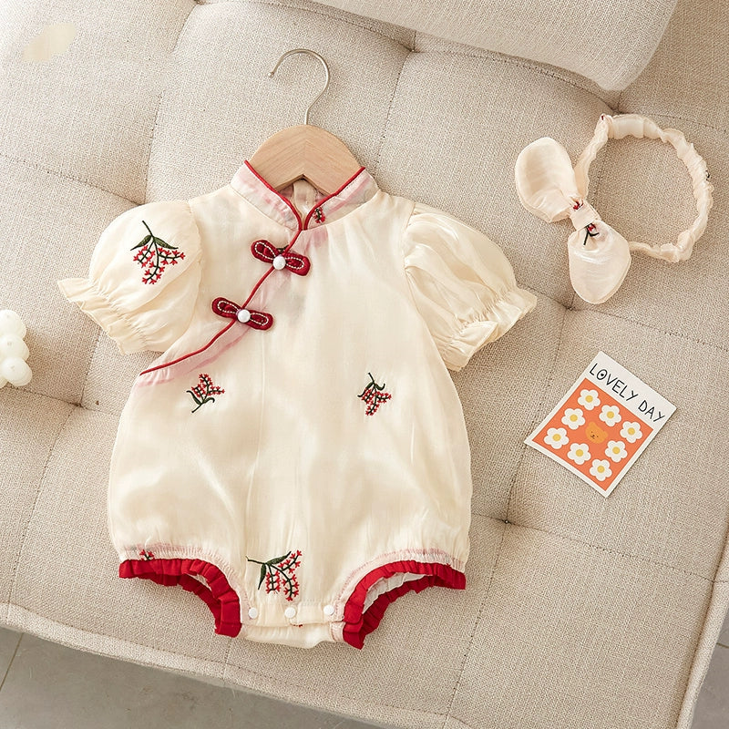 Bernice - Cheongsam Style Baby Onesies for Girls
