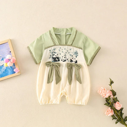 Panda Party - Chinese Hanfu Style Baby Onesies for Girls