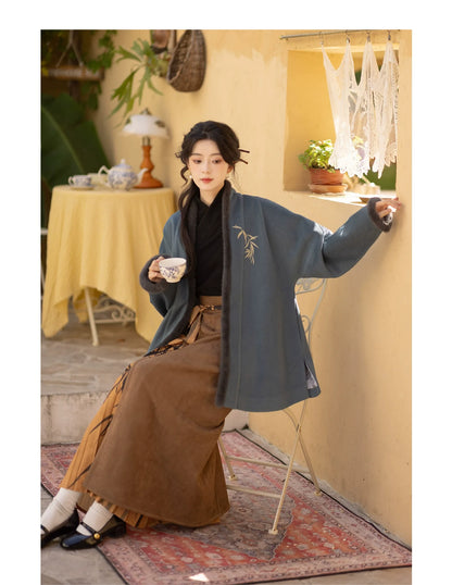 Song Dynasty Modern Hanfu, New Chinese Style, Blueberry Cocoa (Preorder)