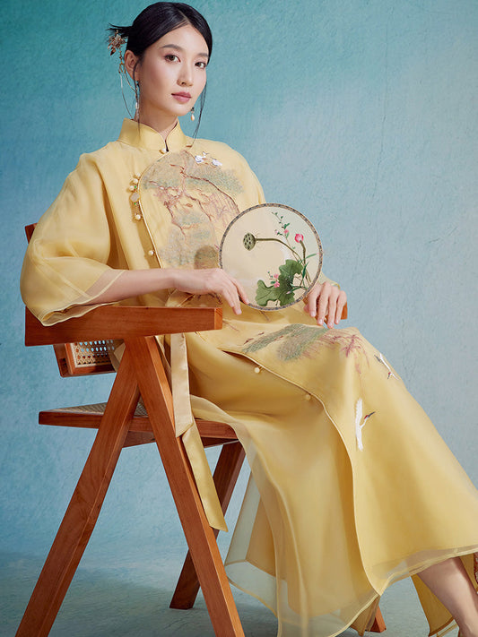 Xiangye - 100% Silk Loose Cheongsam Dress