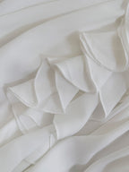 Ethereal Ruffle Rose White Dress