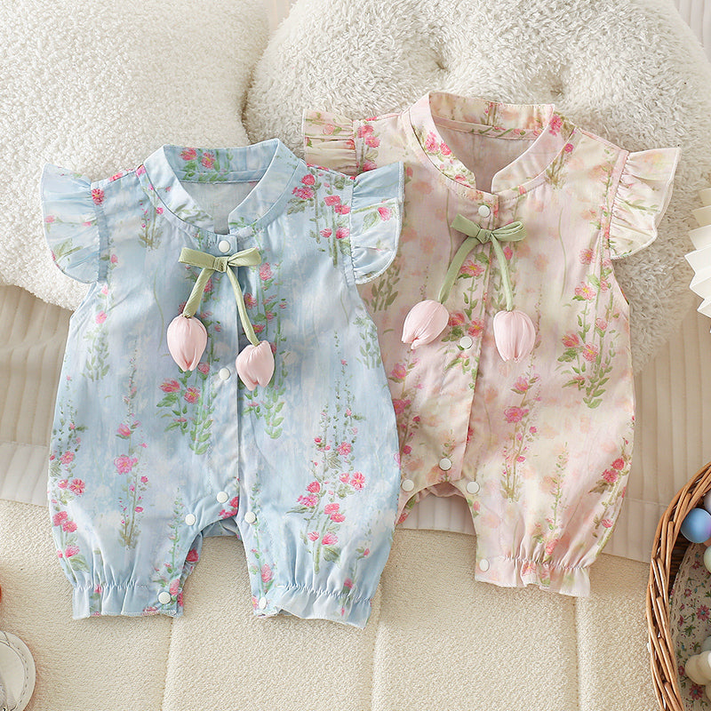 Tulip - Cheongsam Style Baby Onesies for Girls