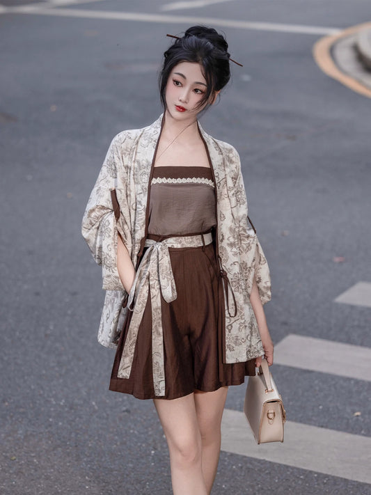 Milk Coffee Wisteria - Modern Song Dynasty Hanfu Outfit (Preorder)