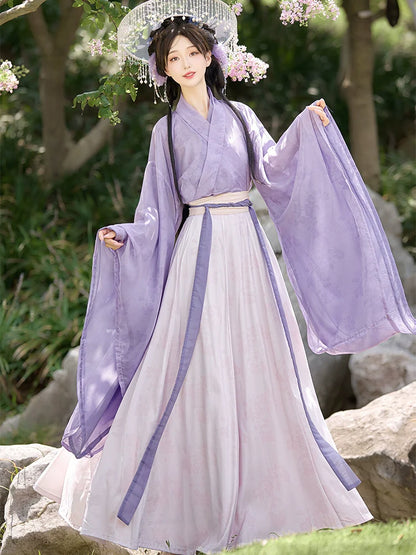 Lilac - Wei Jin Fairy Style Qiyao Ruqun