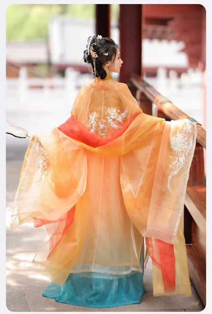 Listen to Rain 听雨 - Tang Dynasty Style Hanfu Dress Heziqun