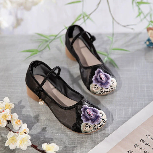 Camila - Embroidered Sheer Chinese Style Shoes
