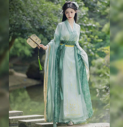 Qingyu 清玉 - Wei Jin Style Cross Collar Qiyao Ruqun