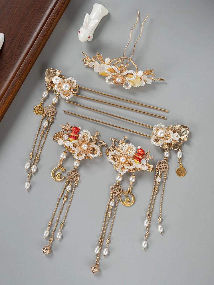 Hanfu Hair Accessories Set: New Year