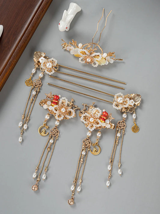 Hanfu Hair Accessories Set: New Year
