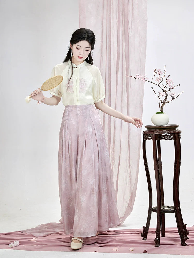 Ming Dynasty x Modern Hanfu: Summer Mist 粉雾花影 (Preorder)