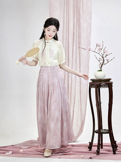 Ming Dynasty x Modern Hanfu: Summer Mist 粉雾花影 (Preorder)