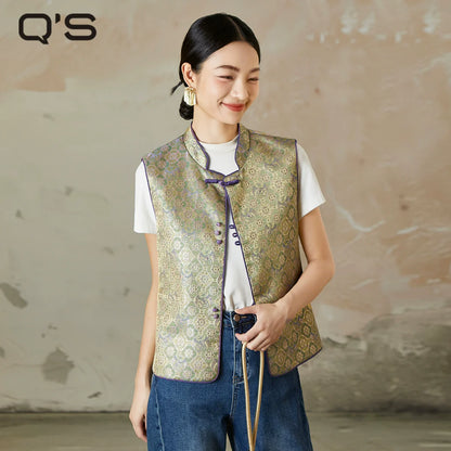Birds and Peony - New Chinese Style Jacquard Women Vest