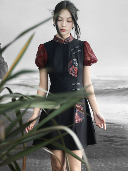 New Chinese Style Puff Dress: Orient